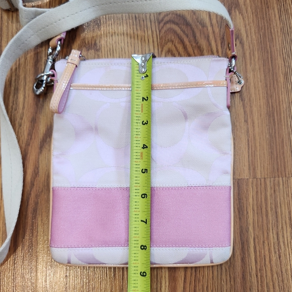 Coach Pink and Cream Crossbody Bag with Leather Trim - Picture 8 of 16